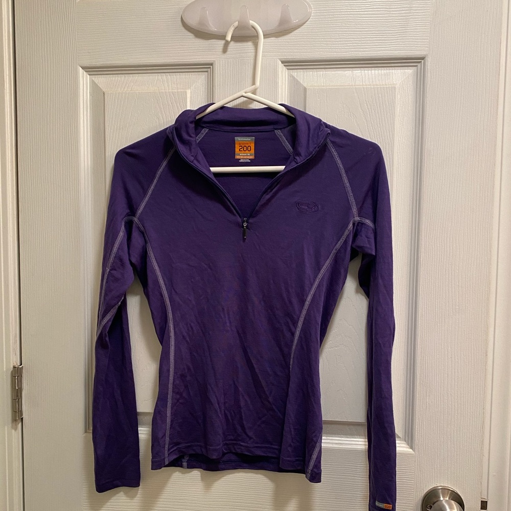 Icebreaker quarter zip merino wool baselayer top